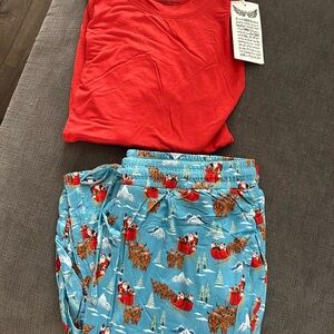NWT Christmas Highland Cow Bamboo Pajama Set men’s medium